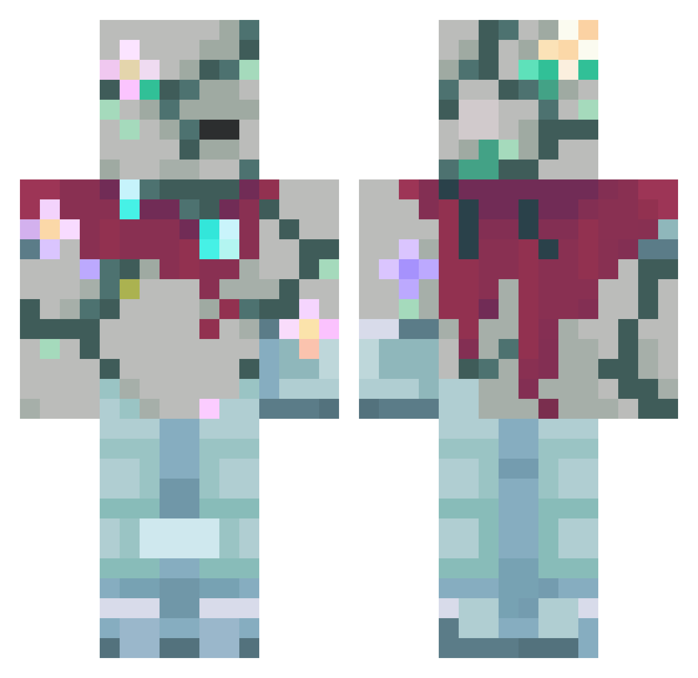 Lortenzia Minecraft skin, front and back view