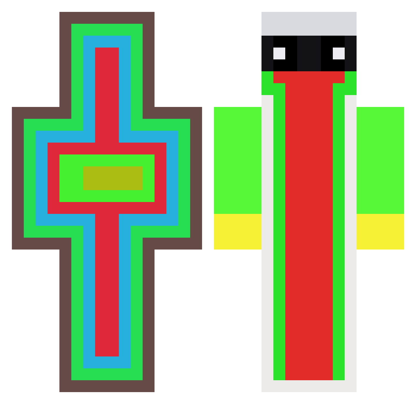 REGK Minecraft skin, front and back view