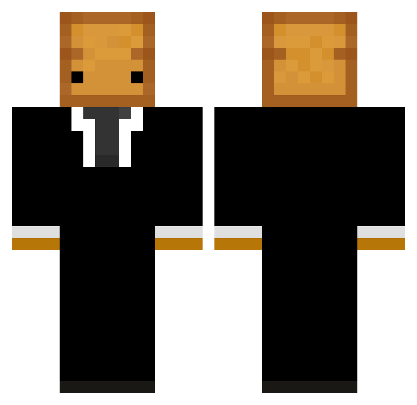 kyzron Minecraft skin, front and back view