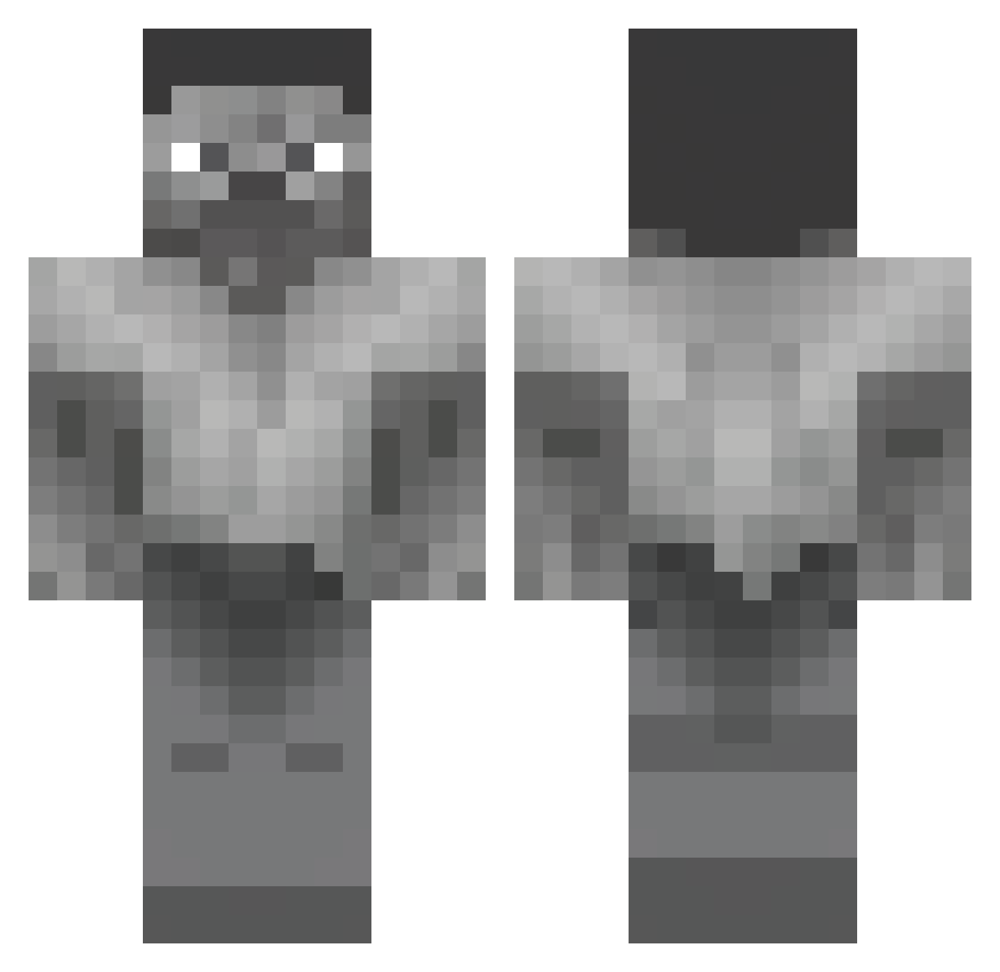 parvenu Minecraft skin, front and back view