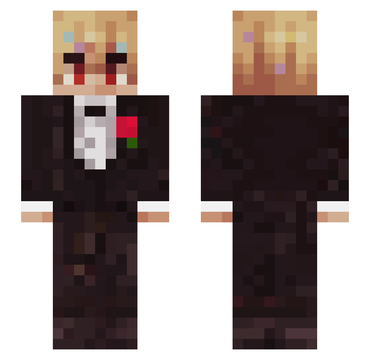 1Kian Minecraft skin, front and back view