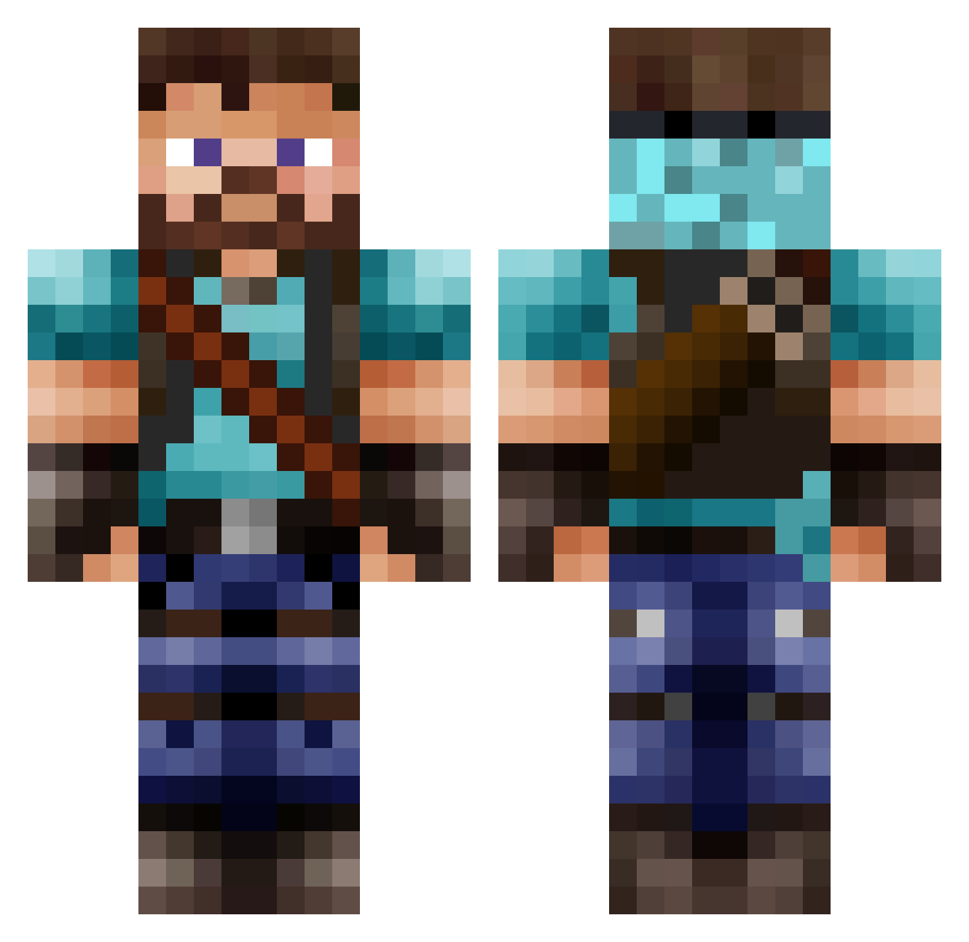 Spunky Minecraft skin, front and back view