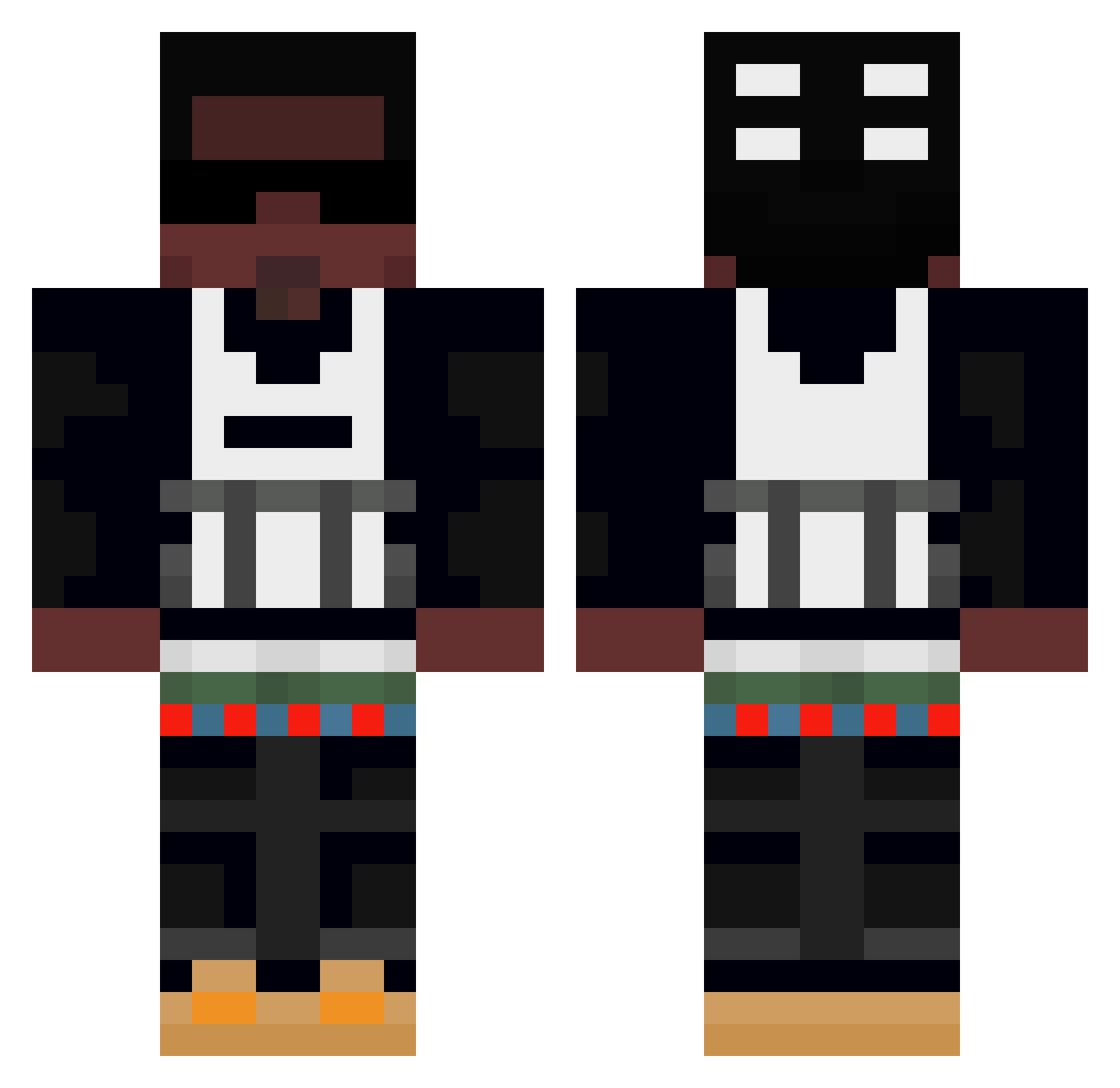 SkitexGaming Minecraft skin, front and back view