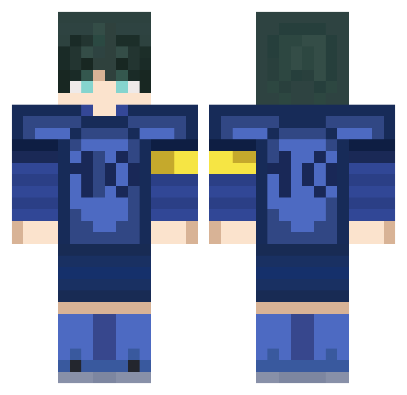 hkc Minecraft skin, front and back view