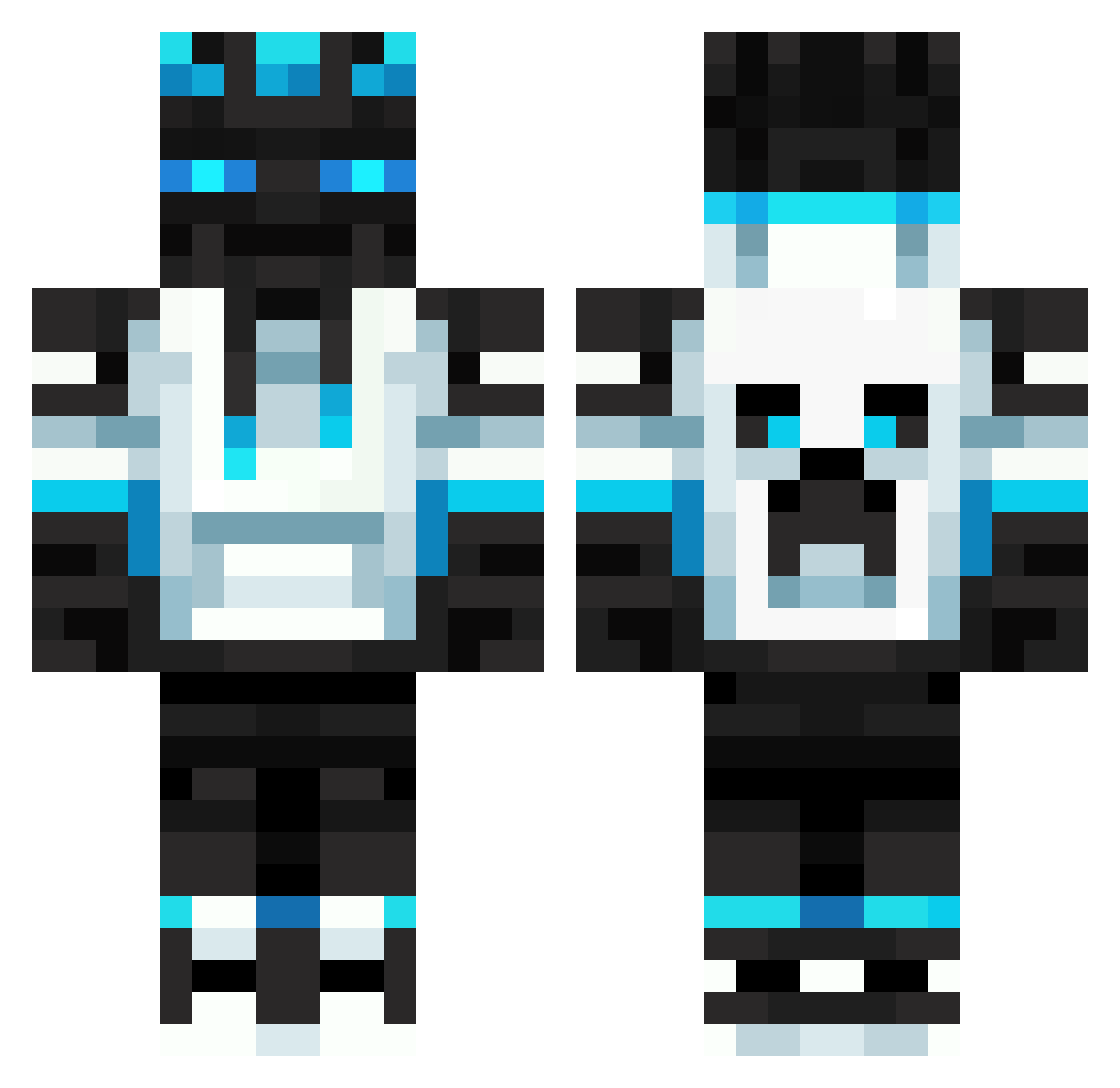 x4mad Minecraft skin, front and back view
