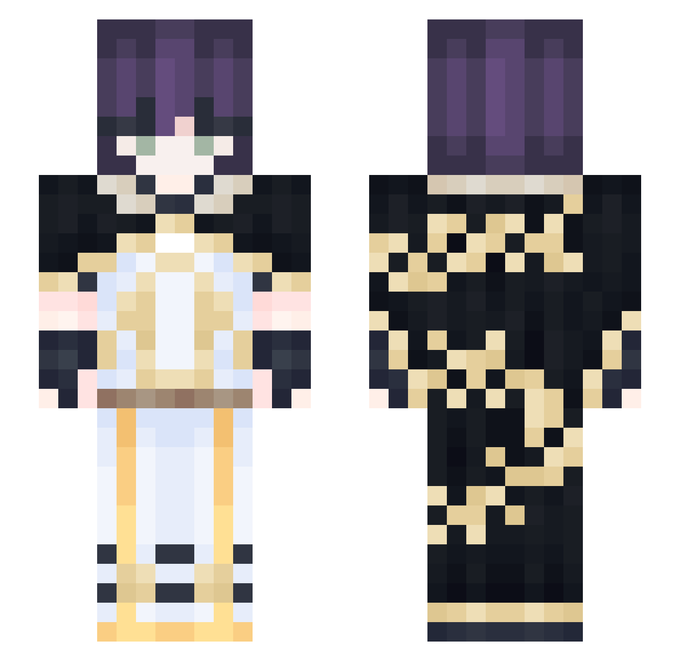 leoiz Minecraft skin, front and back view
