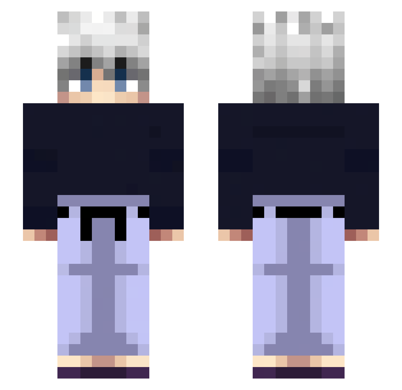Kdinho Minecraft skin, front and back view