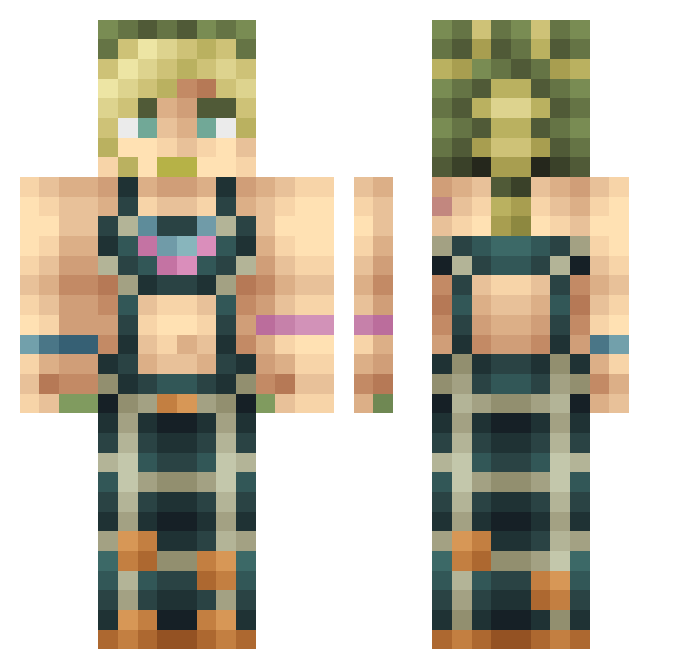 Flow_68 Minecraft skin, front and back view