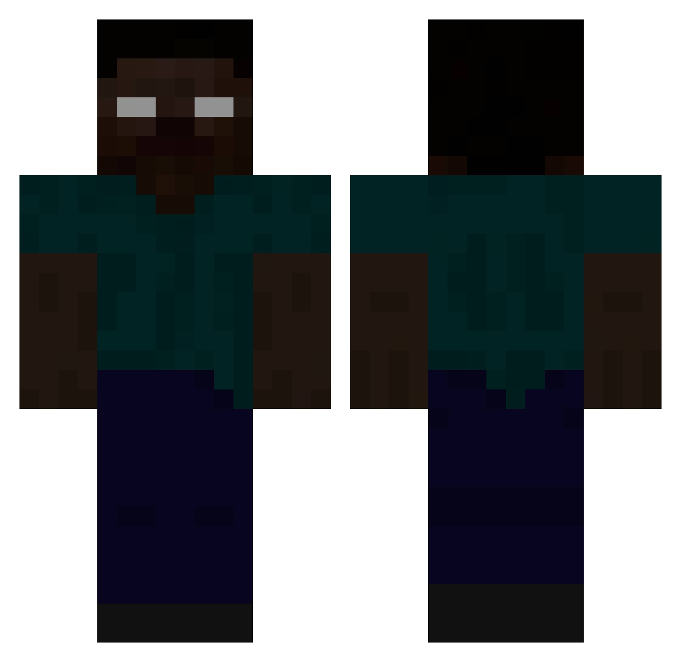 mlu Minecraft skin, front and back view