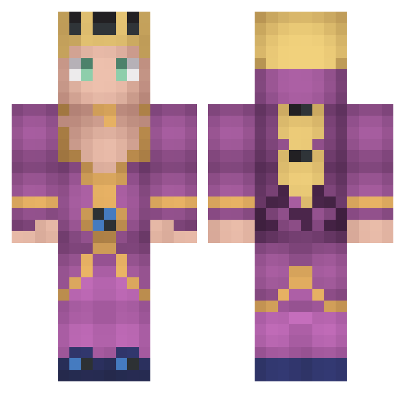 GiornoGio_ Minecraft skin, front and back view