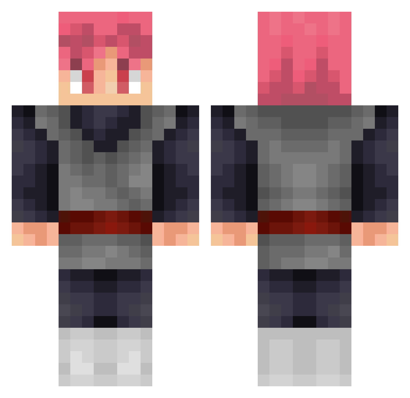 Neurologic Minecraft skin, front and back view
