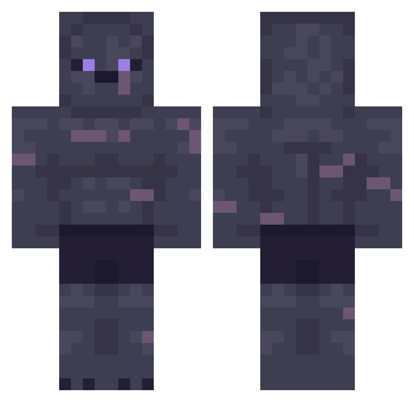 AestraWolfo Minecraft skin, front and back view