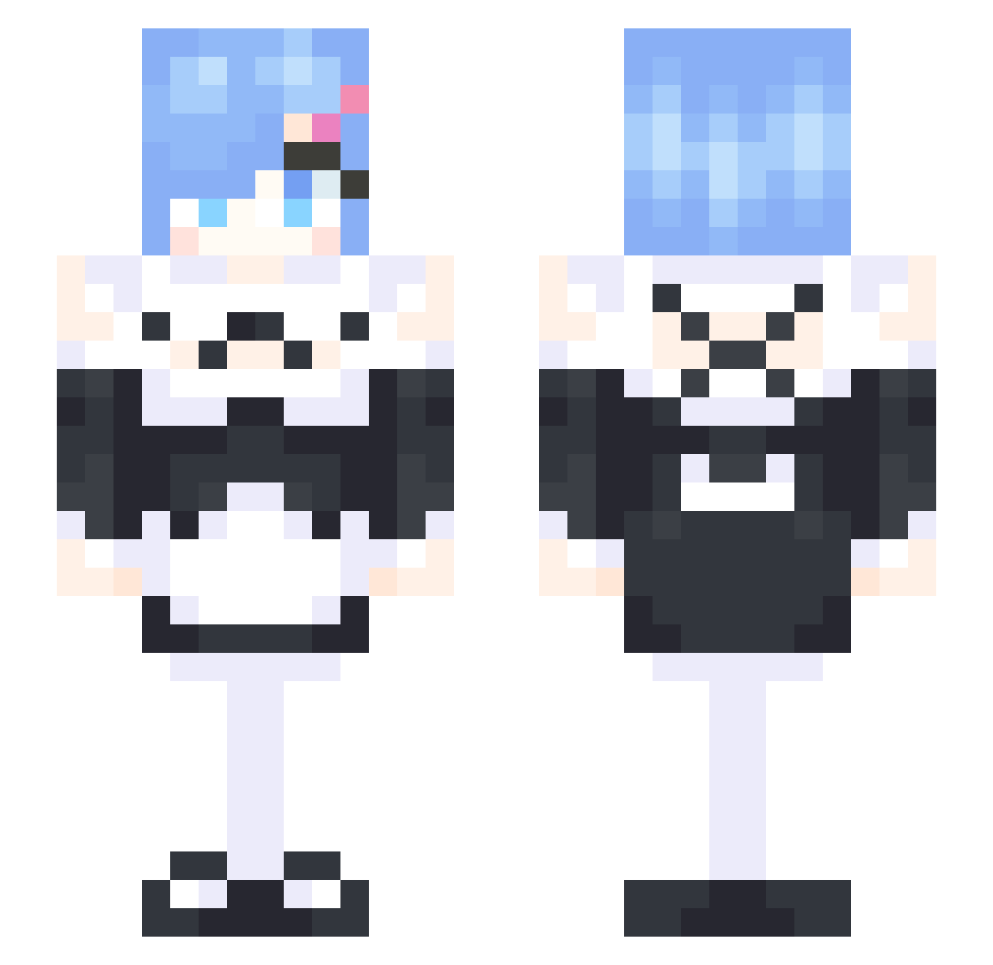 RemmingRam Minecraft skin, front and back view