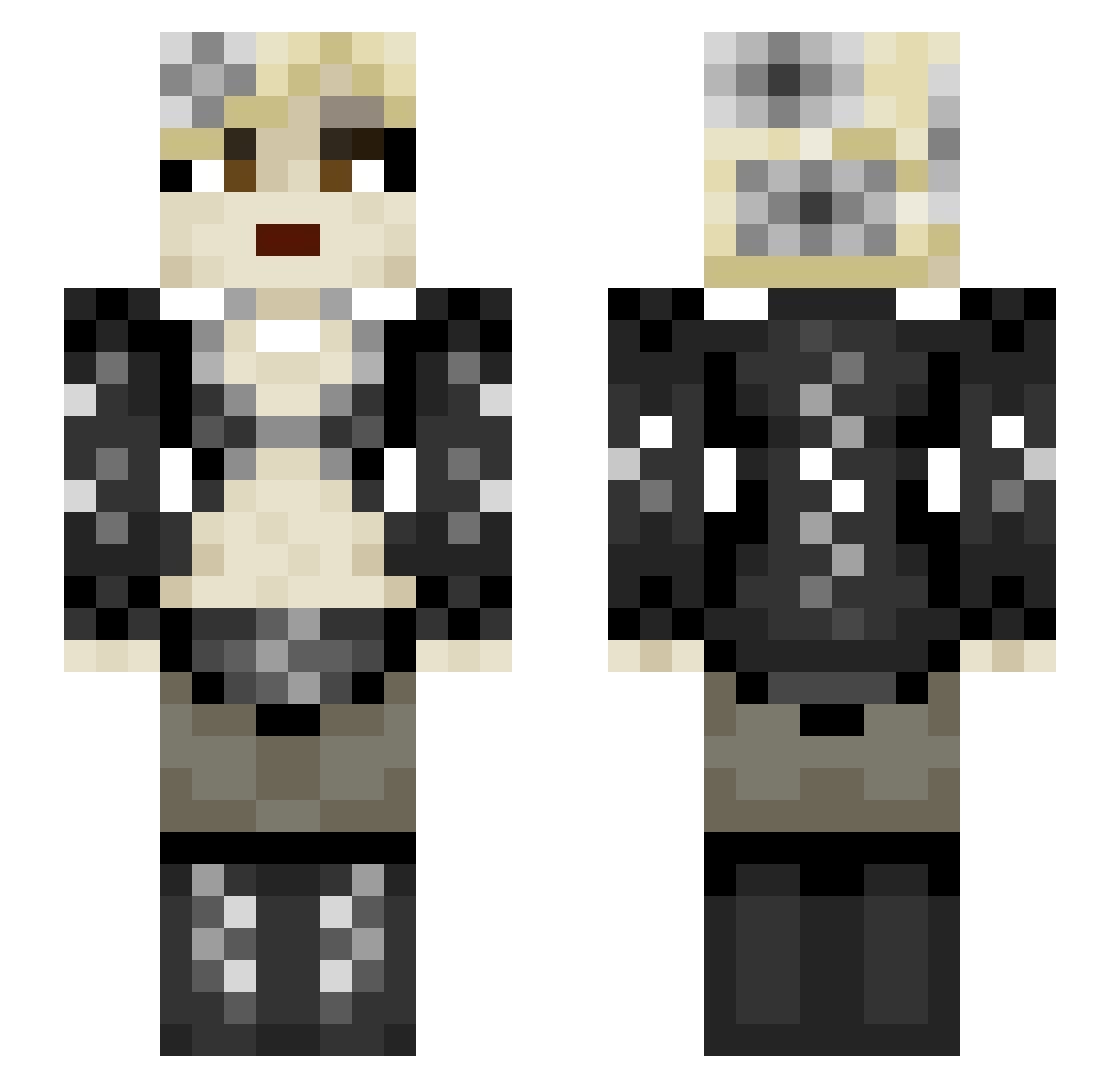 Kn1fesob Minecraft skin, front and back view