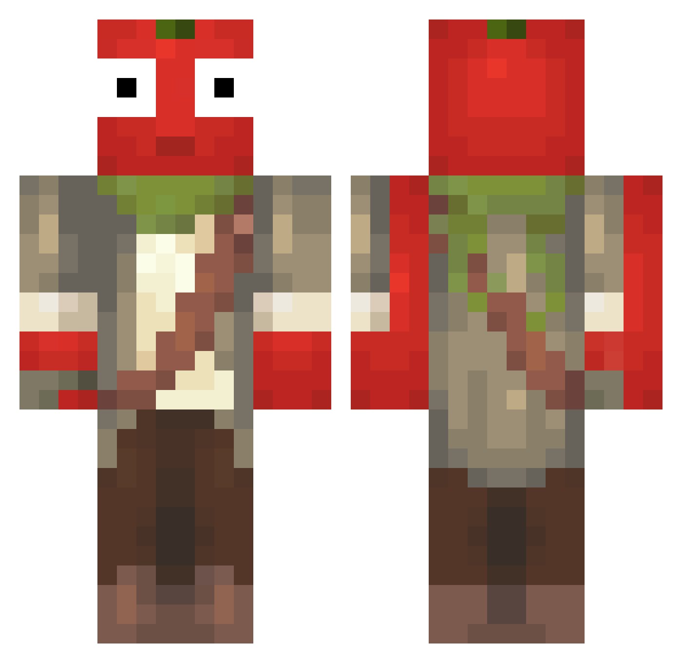 TroPaco Minecraft skin, front and back view