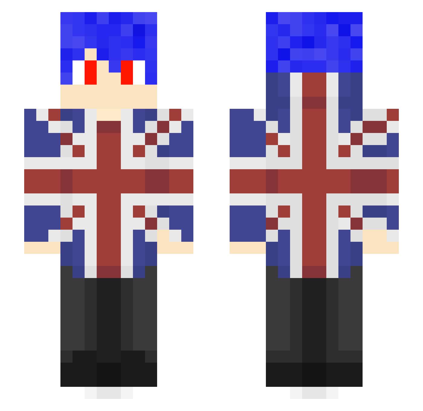 DoodzEric Minecraft skin, front and back view