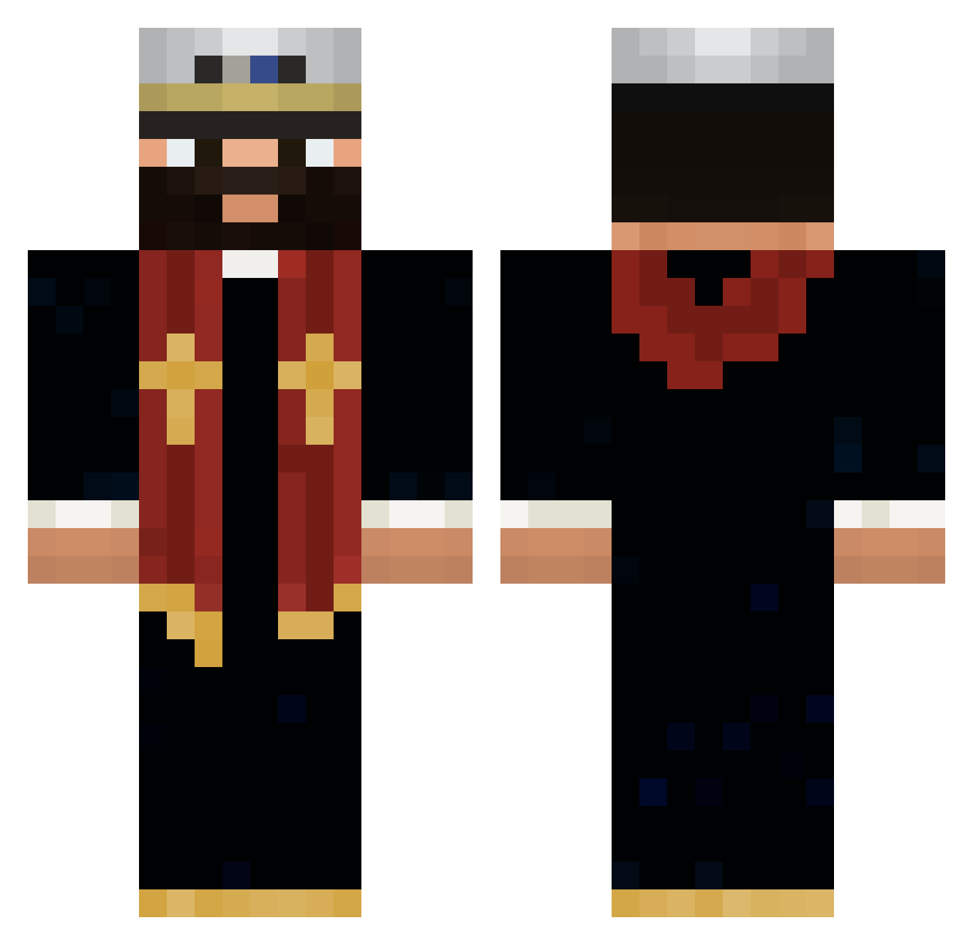 Kapten1 Minecraft skin, front and back view