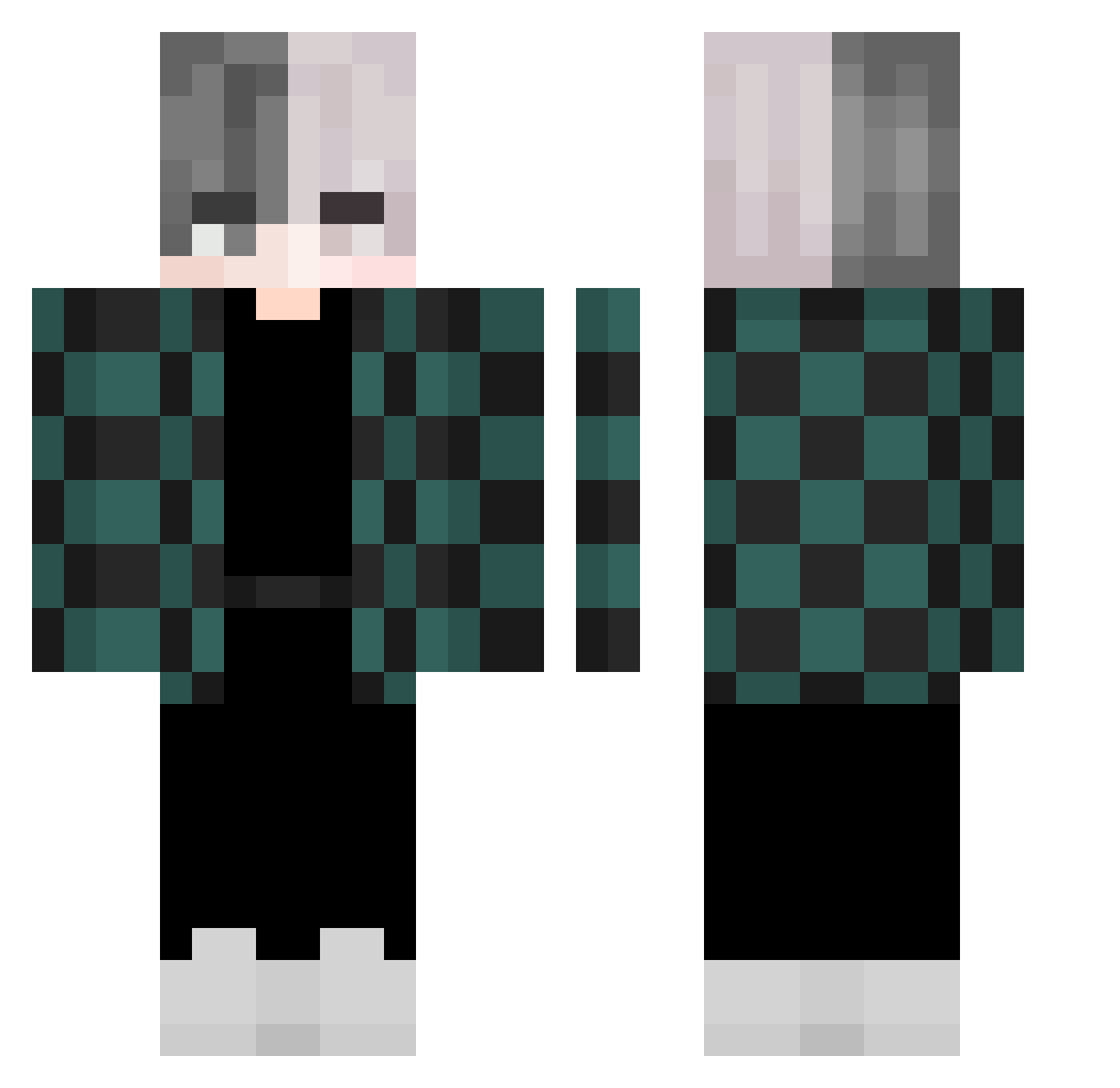 zxszff Minecraft skin, front and back view