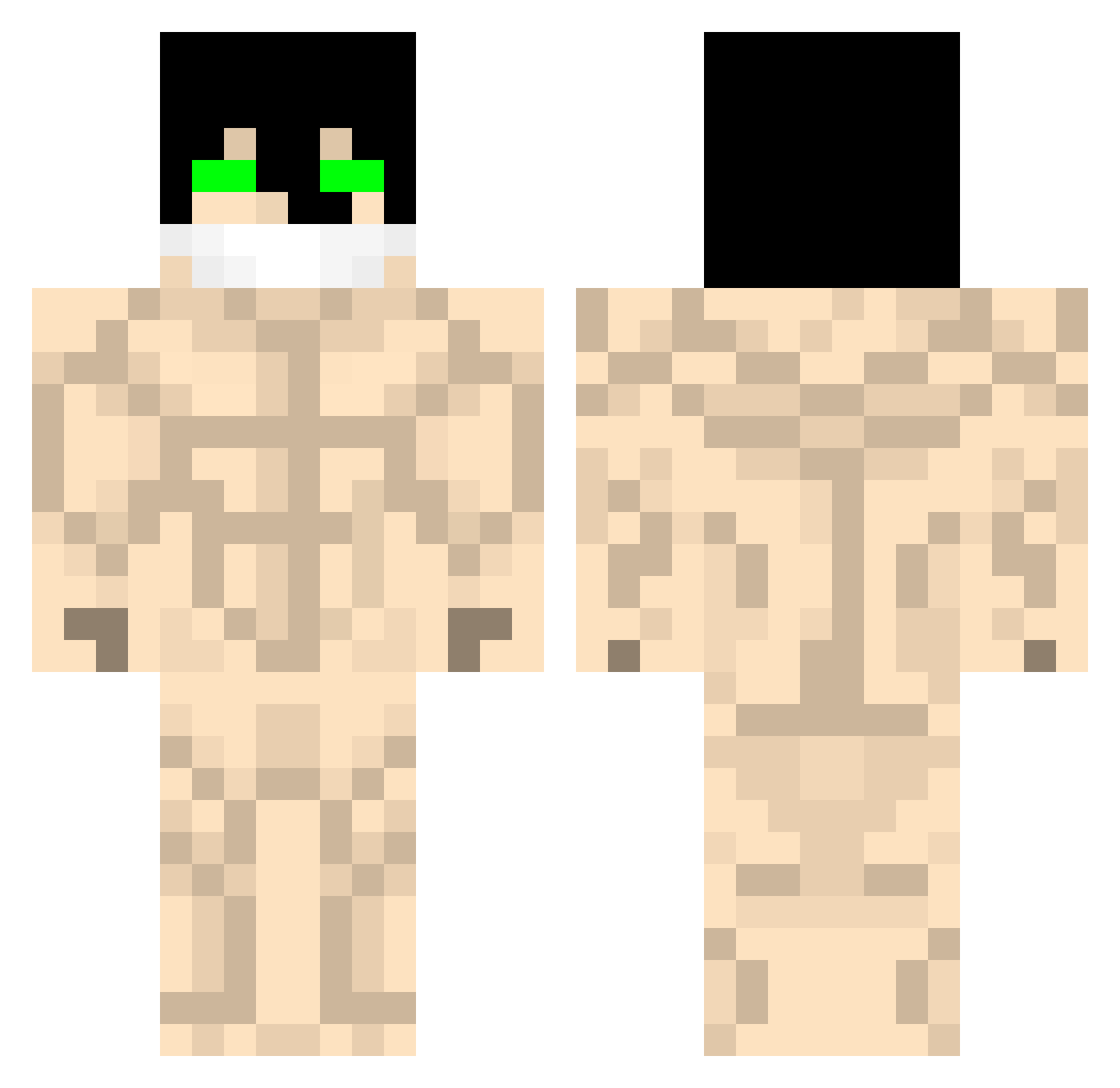 zerthog Minecraft skin, front and back view