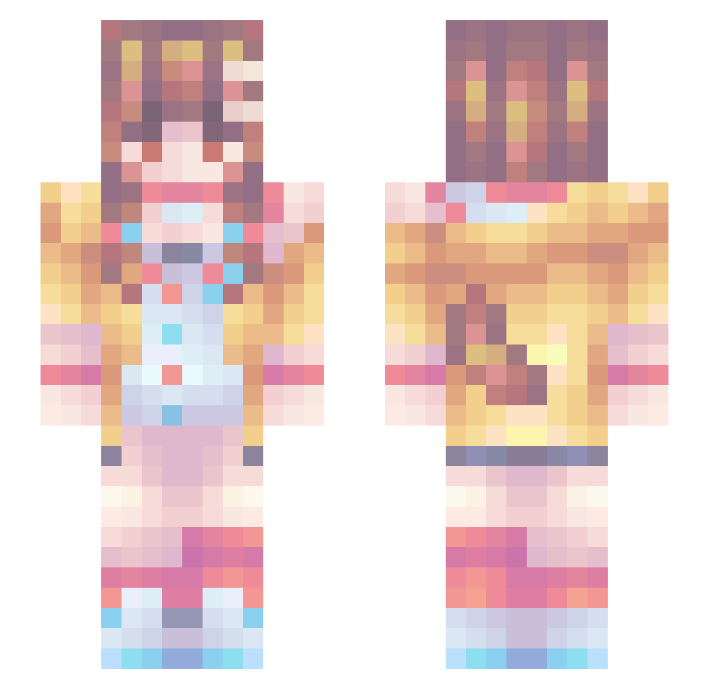 PuppyHandler Minecraft skin, front and back view