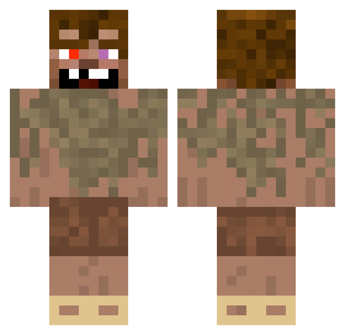 HummerDinger Minecraft skin, front and back view