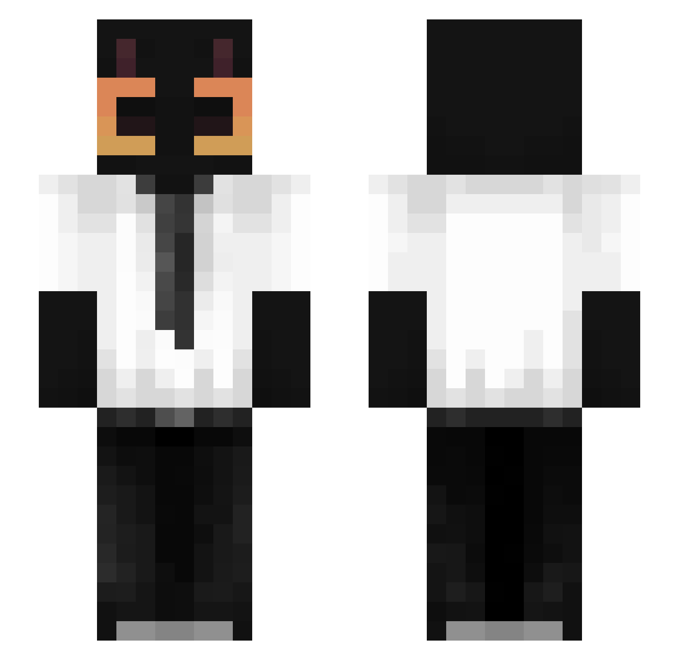 Zuick Minecraft skin, front and back view