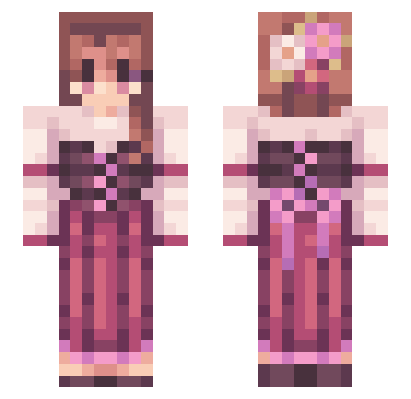 v4flower Minecraft skin, front and back view
