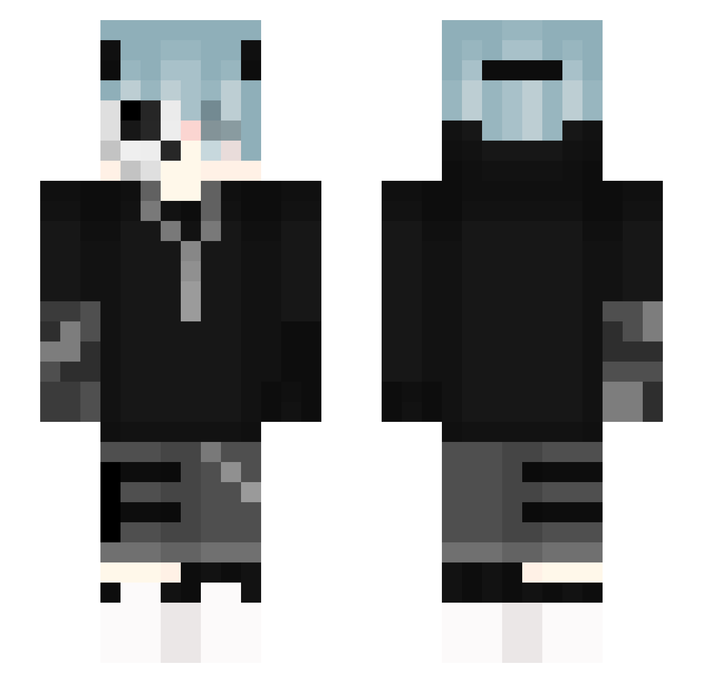 RayBader Minecraft skin, front and back view