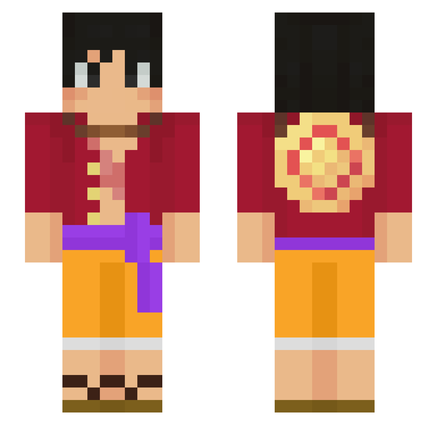 SennaTS_Old Minecraft skin, front and back view