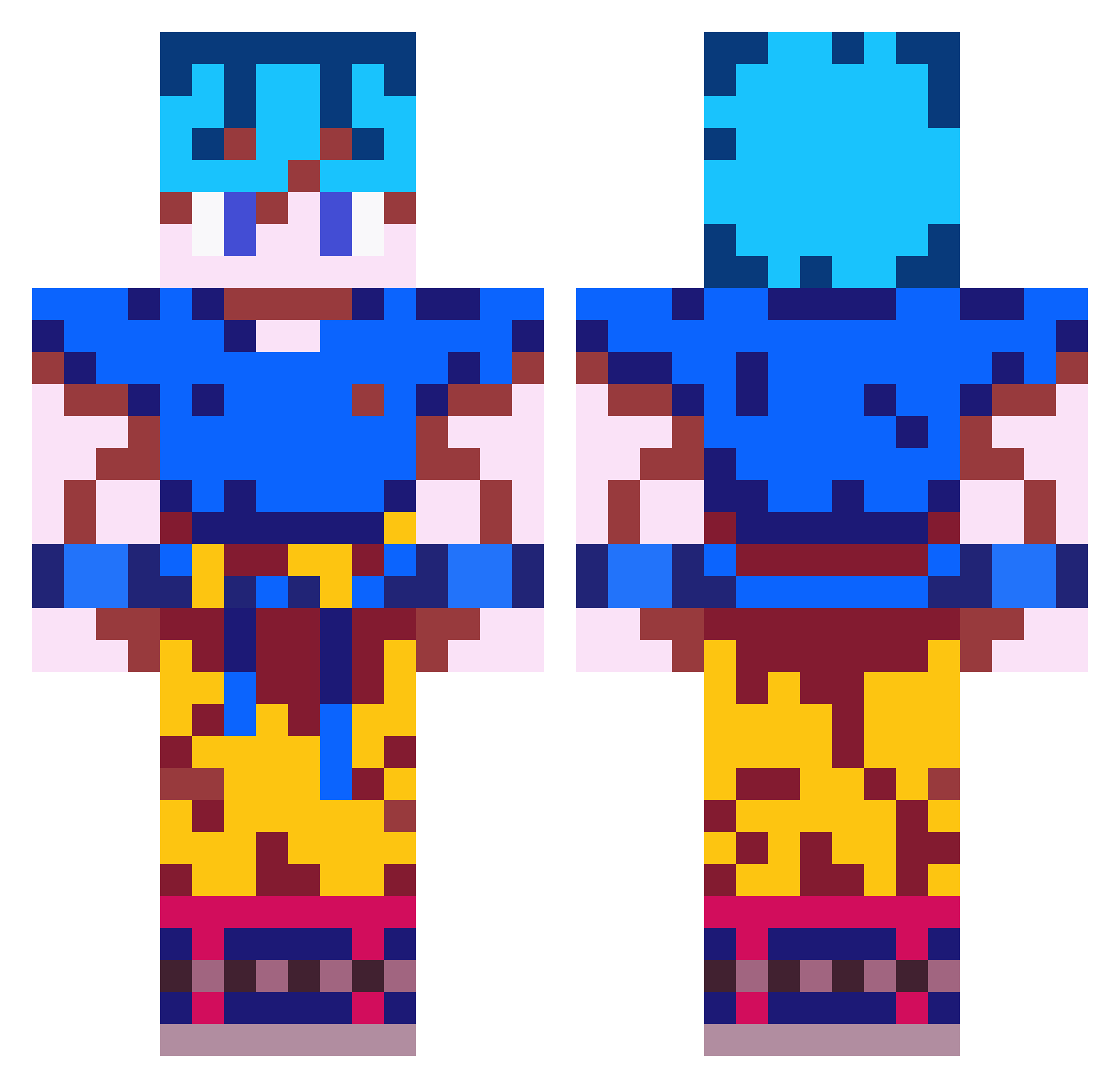 ScorpionKingEv Minecraft skin, front and back view