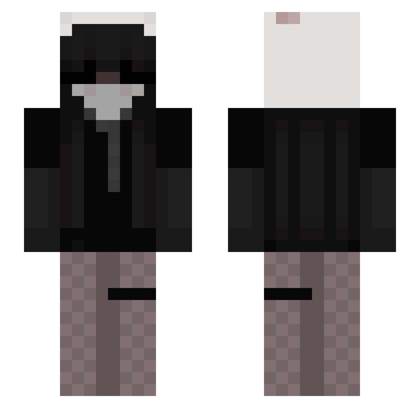 _s4rah Minecraft skin, front and back view