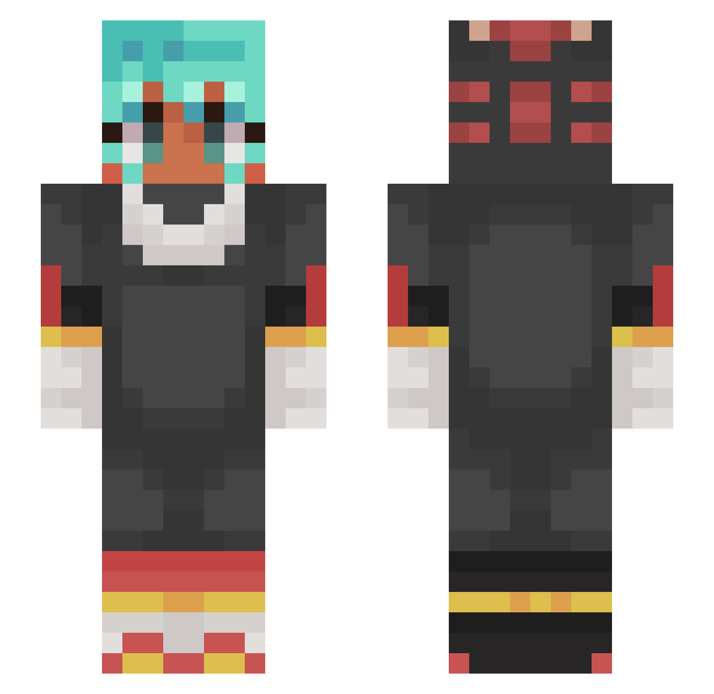 UrFavAnimeGirly Minecraft skin, front and back view