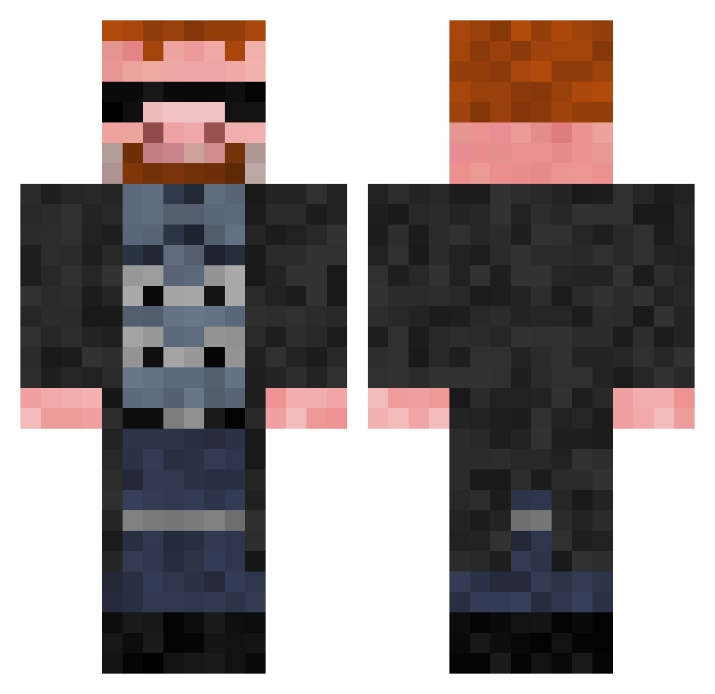 Estevoid Minecraft skin, front and back view
