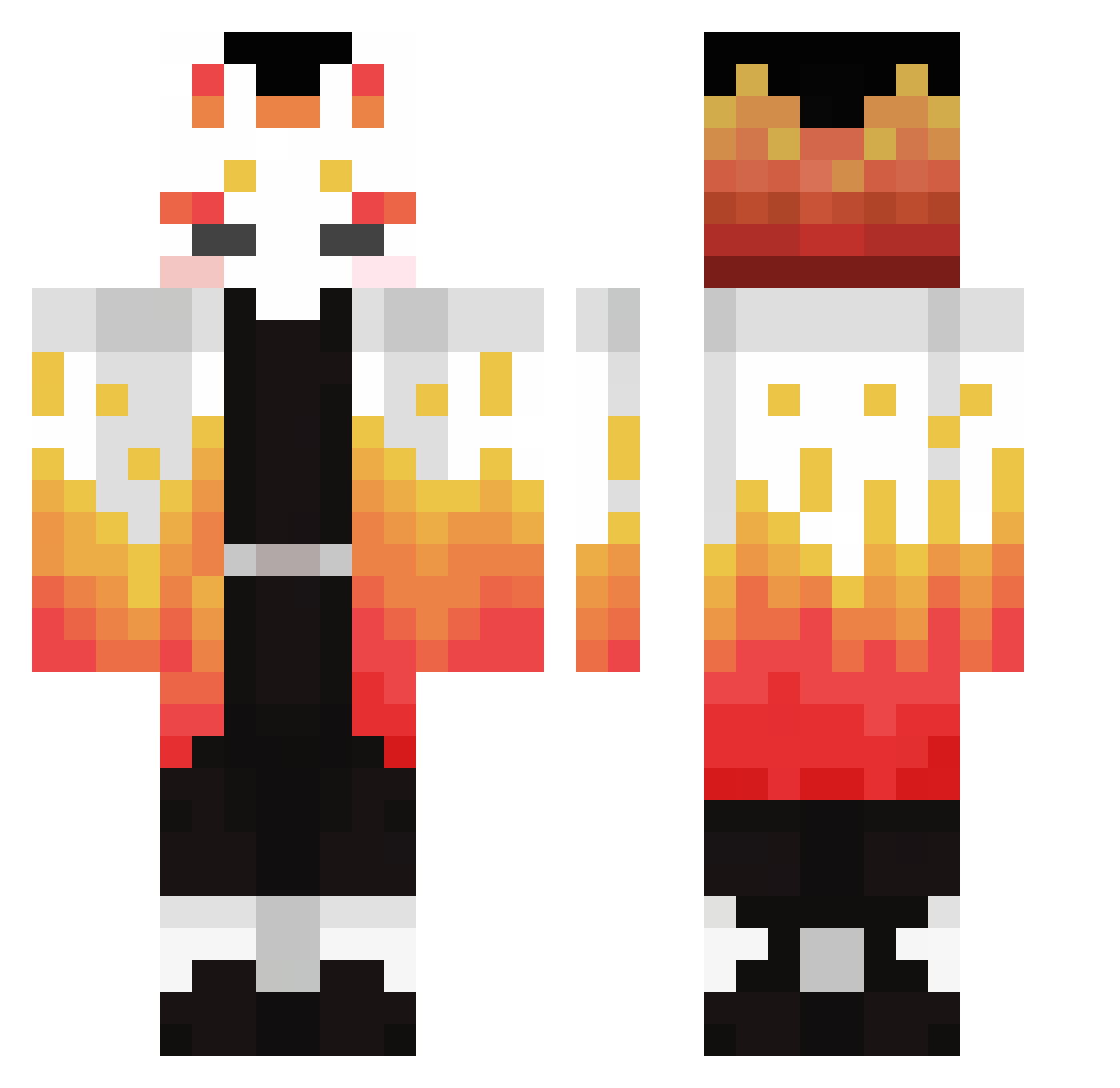 Ajoruhl Minecraft skin, front and back view