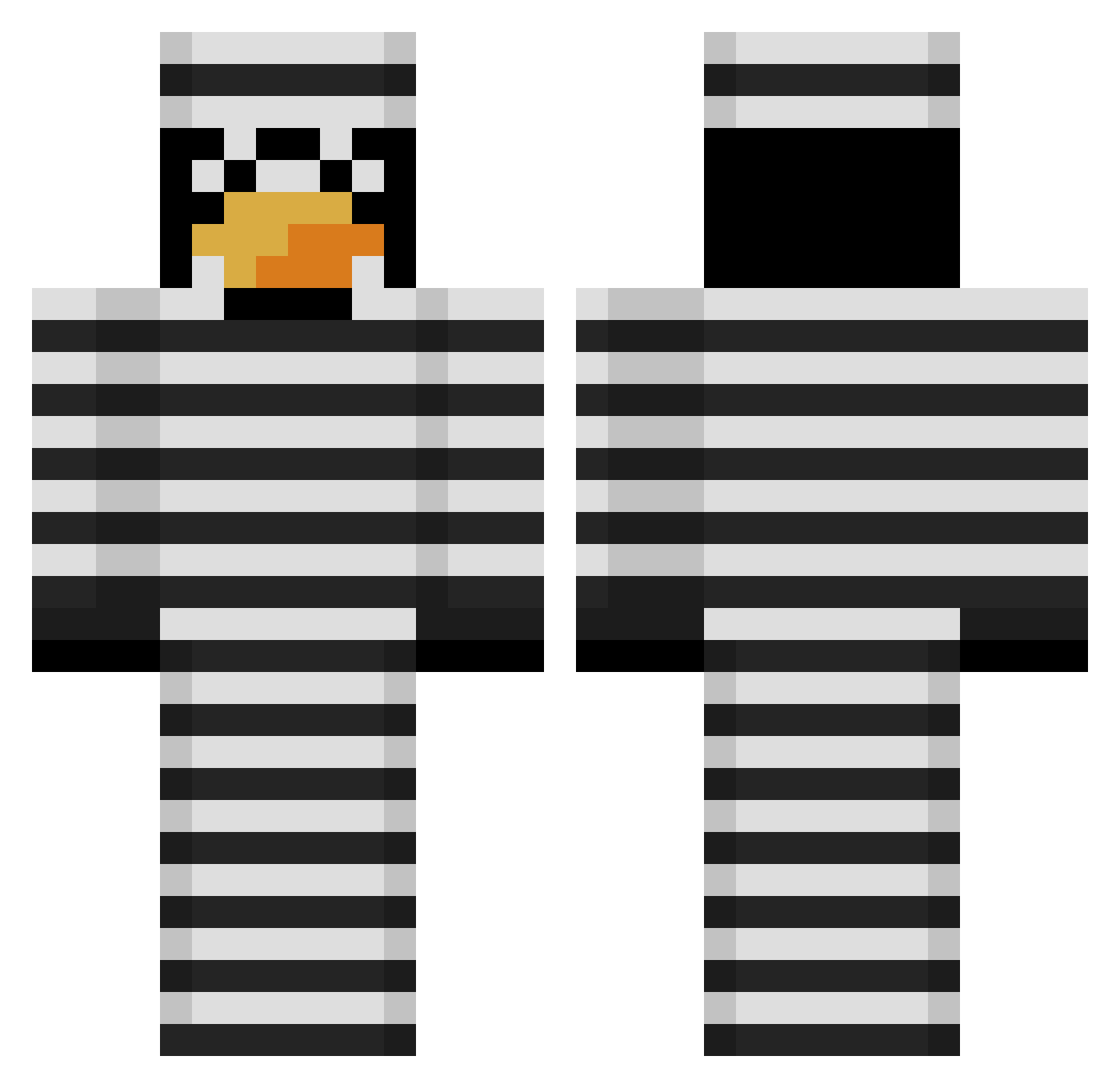kostylevv Minecraft skin, front and back view