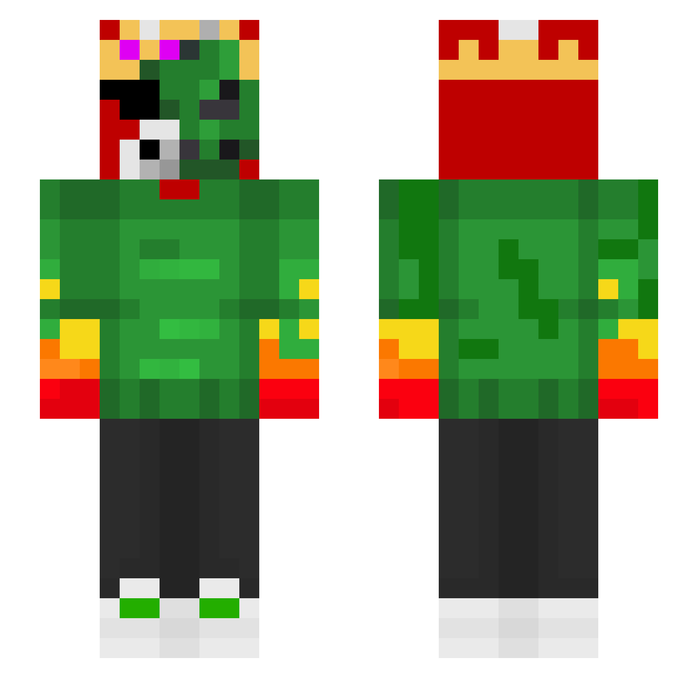 upply Minecraft skin, front and back view