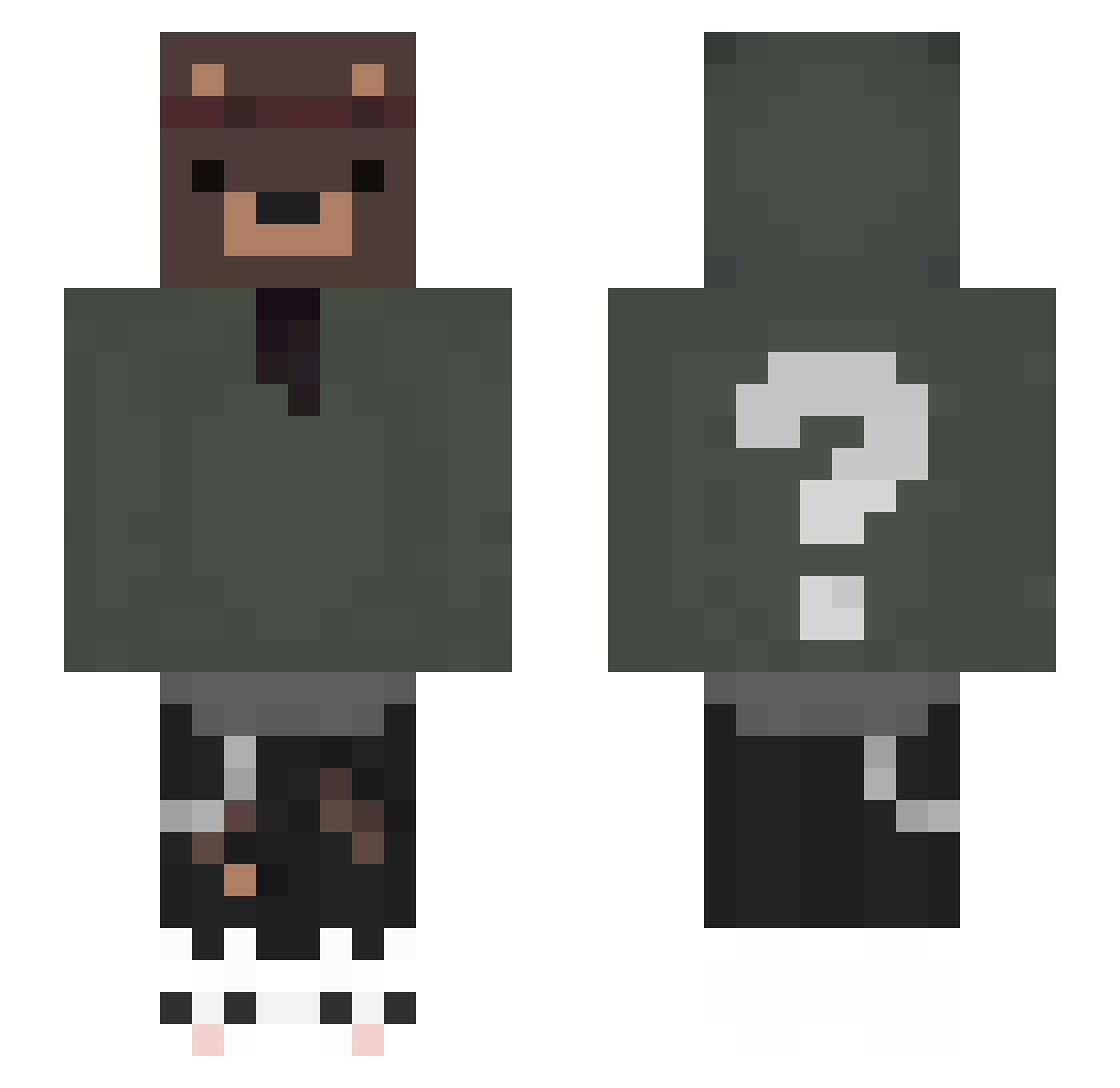 l0stbear Minecraft skin, front and back view