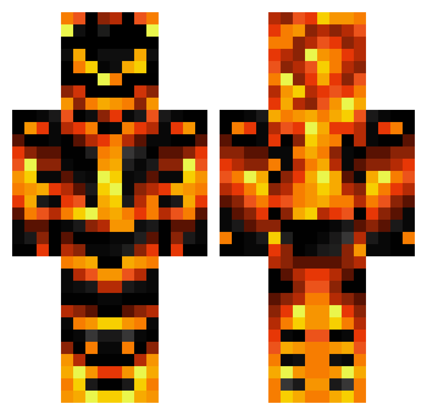 tr1ppl3s1X Minecraft skin, front and back view