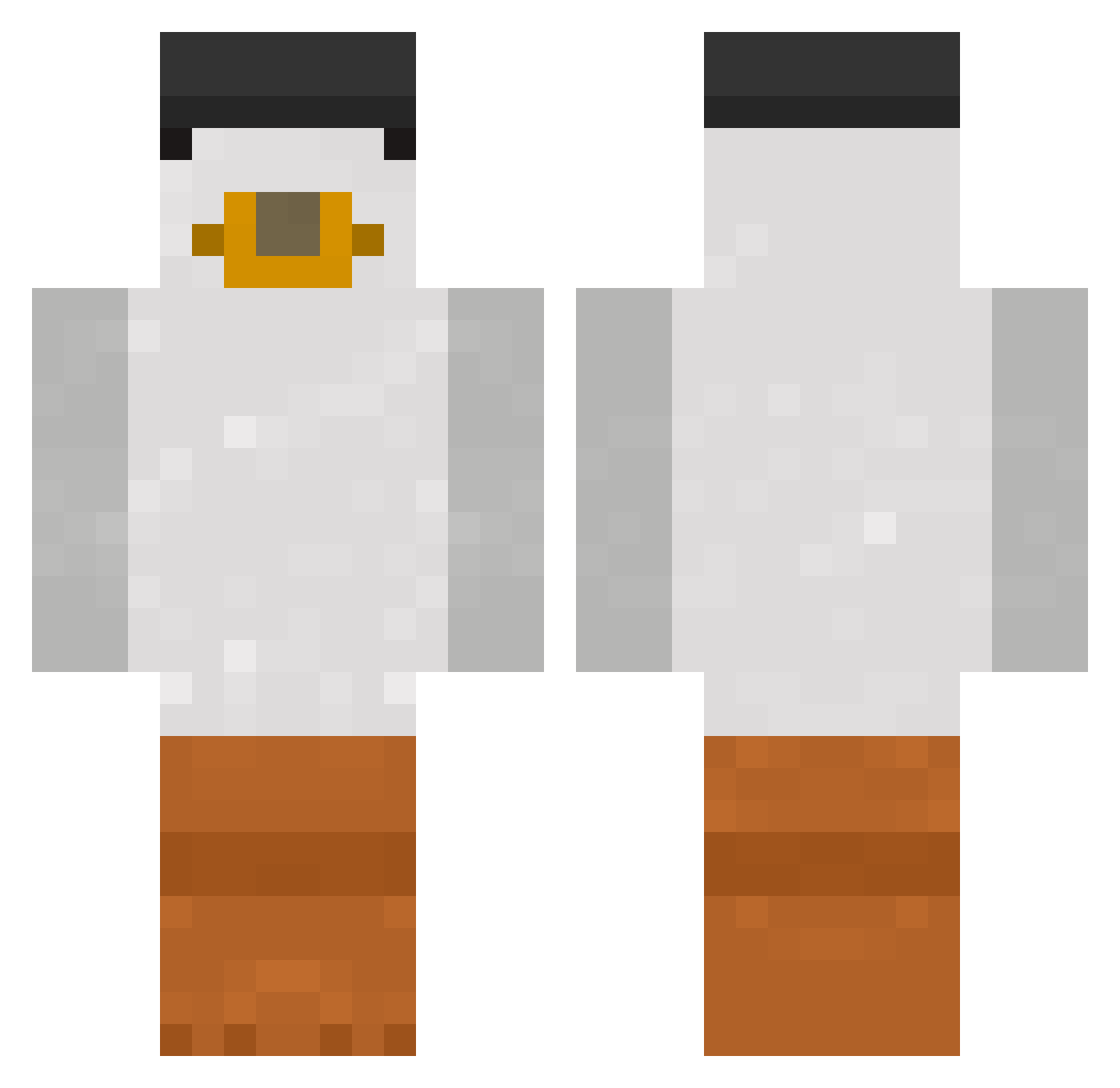 Mowe Minecraft skin, front and back view