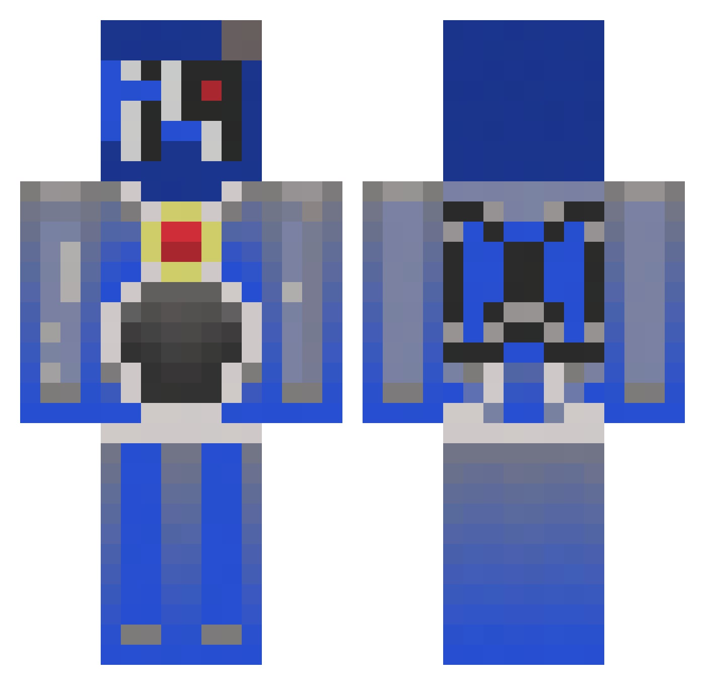 crq2 Minecraft skin, front and back view