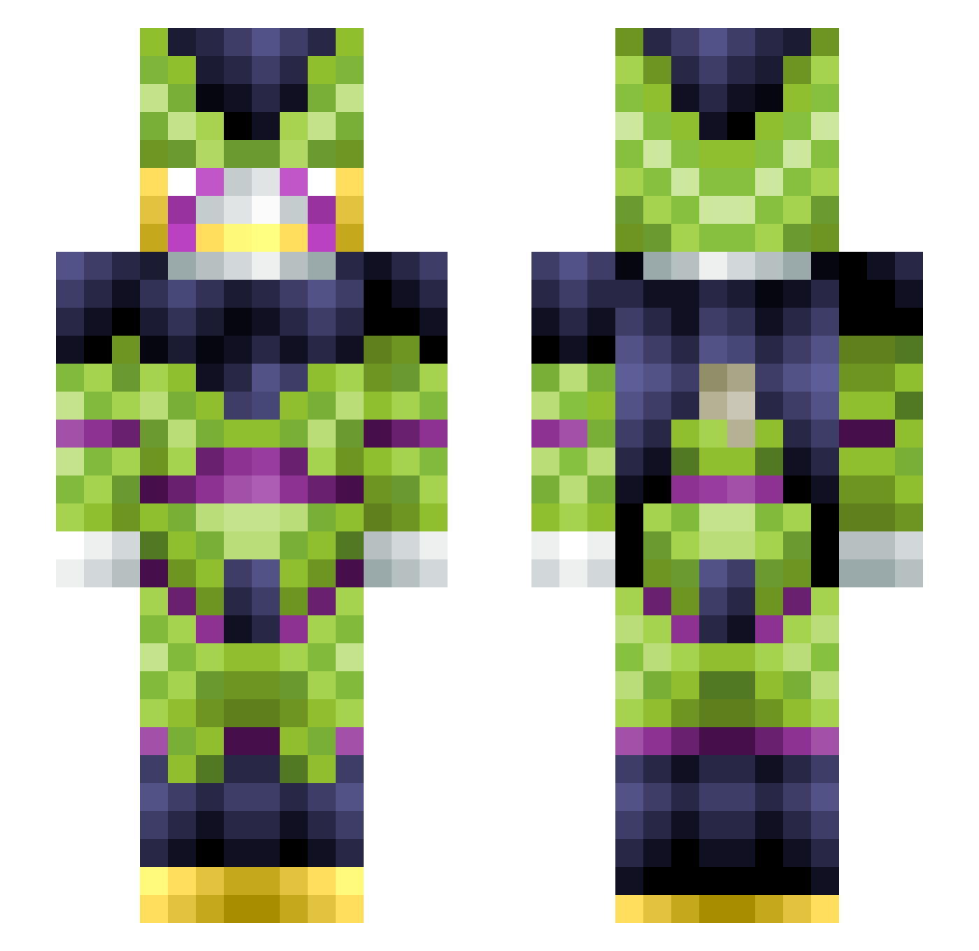 aguarl Minecraft skin, front and back view