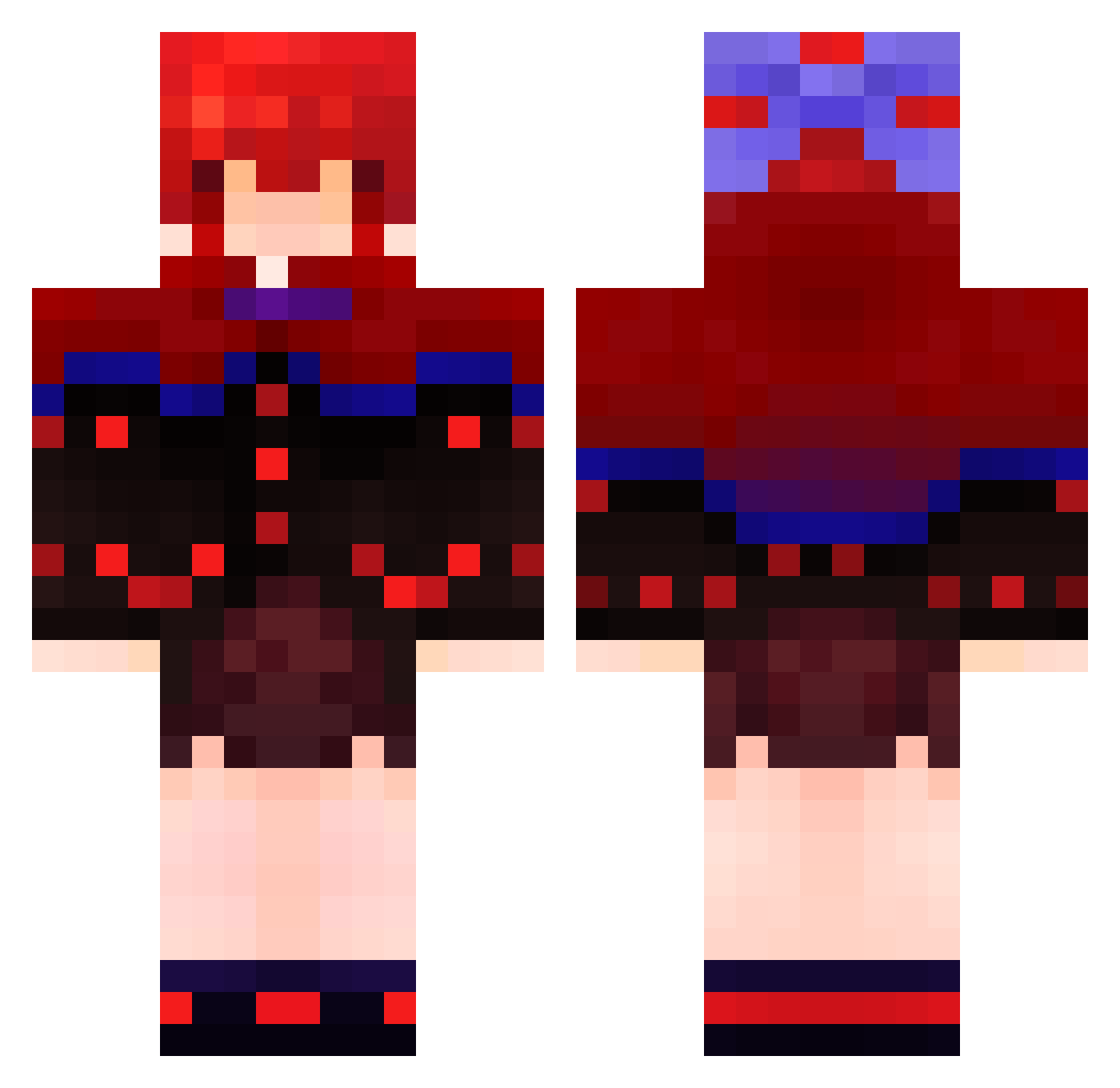 demodori_x Minecraft skin, front and back view