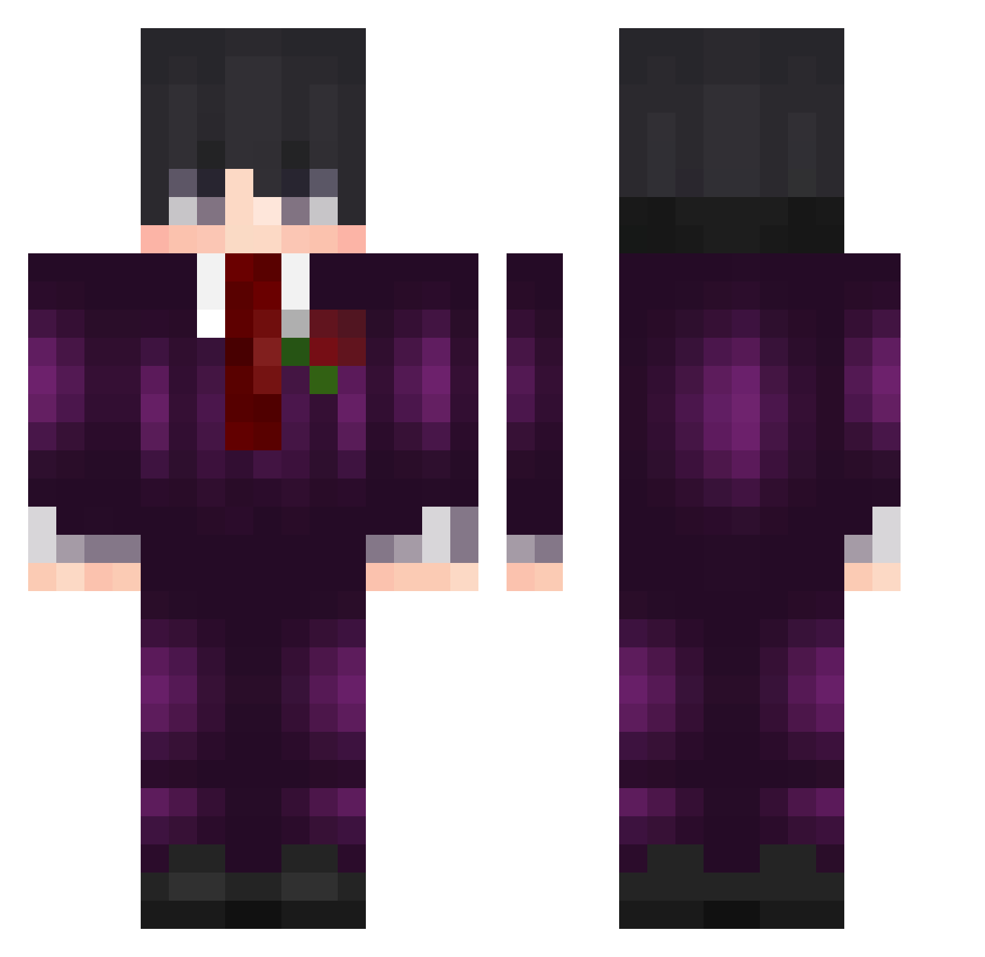 Wreeperr Minecraft skin, front and back view