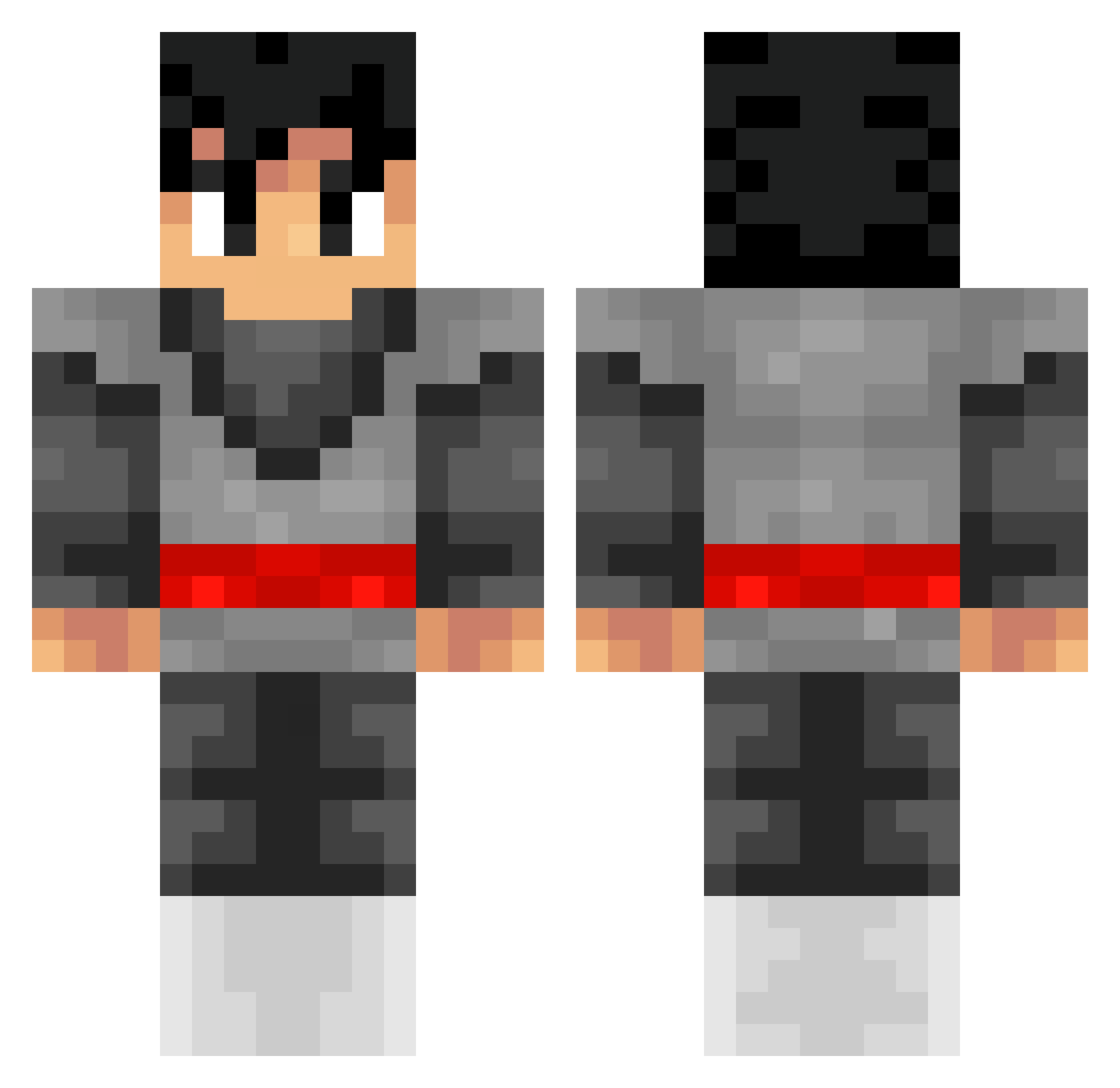 Irvinn Minecraft skin, front and back view