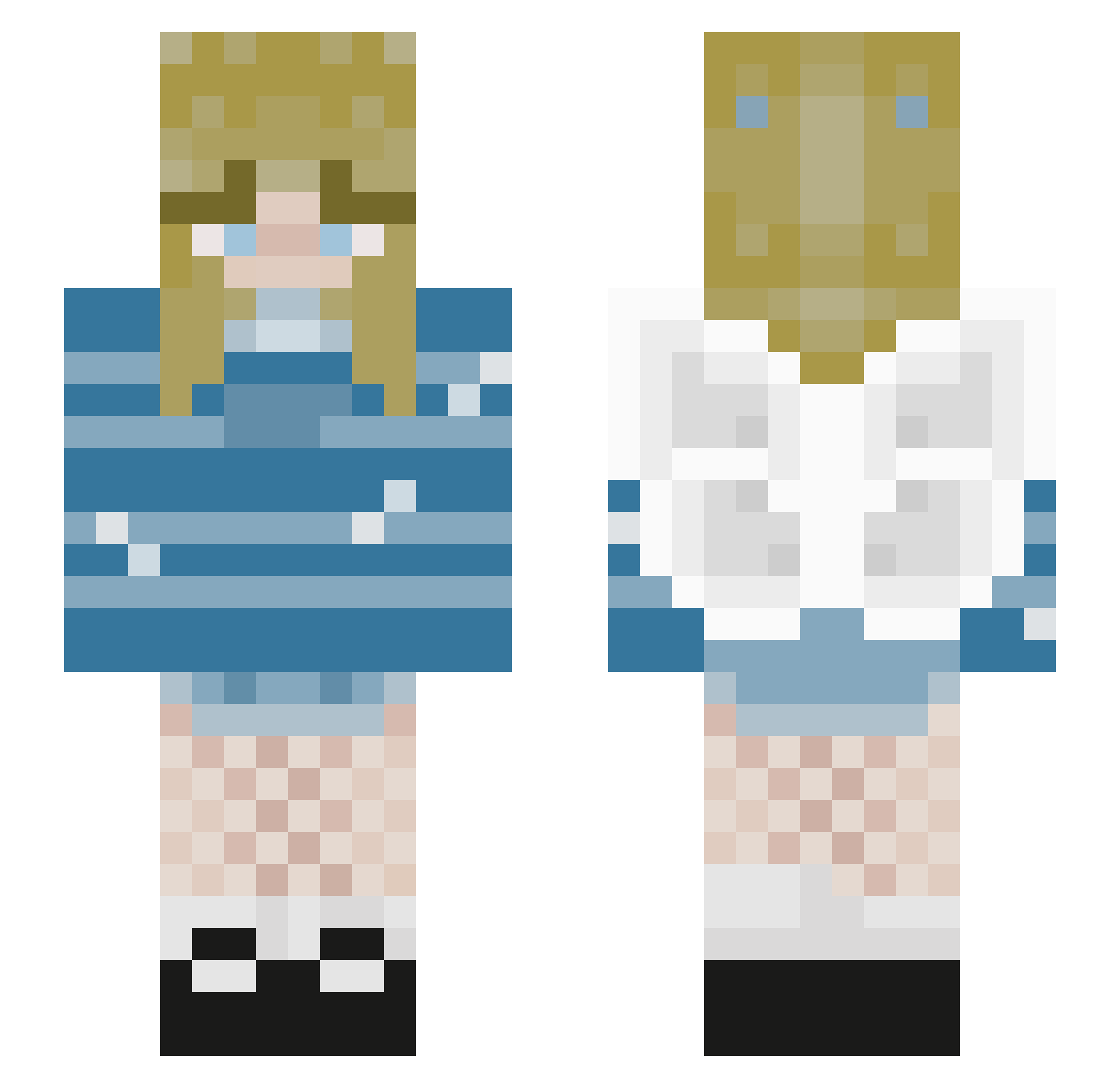 MakAttackie Minecraft skin, front and back view
