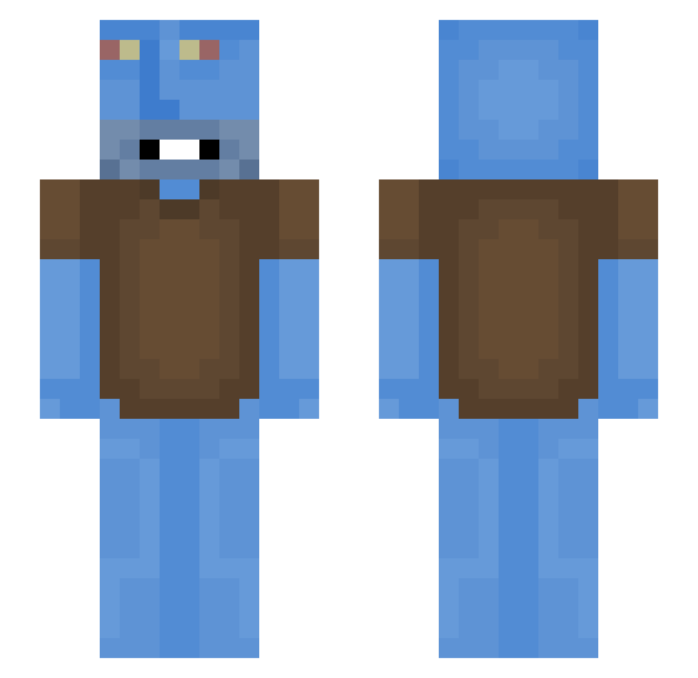 Samueleke Minecraft skin, front and back view