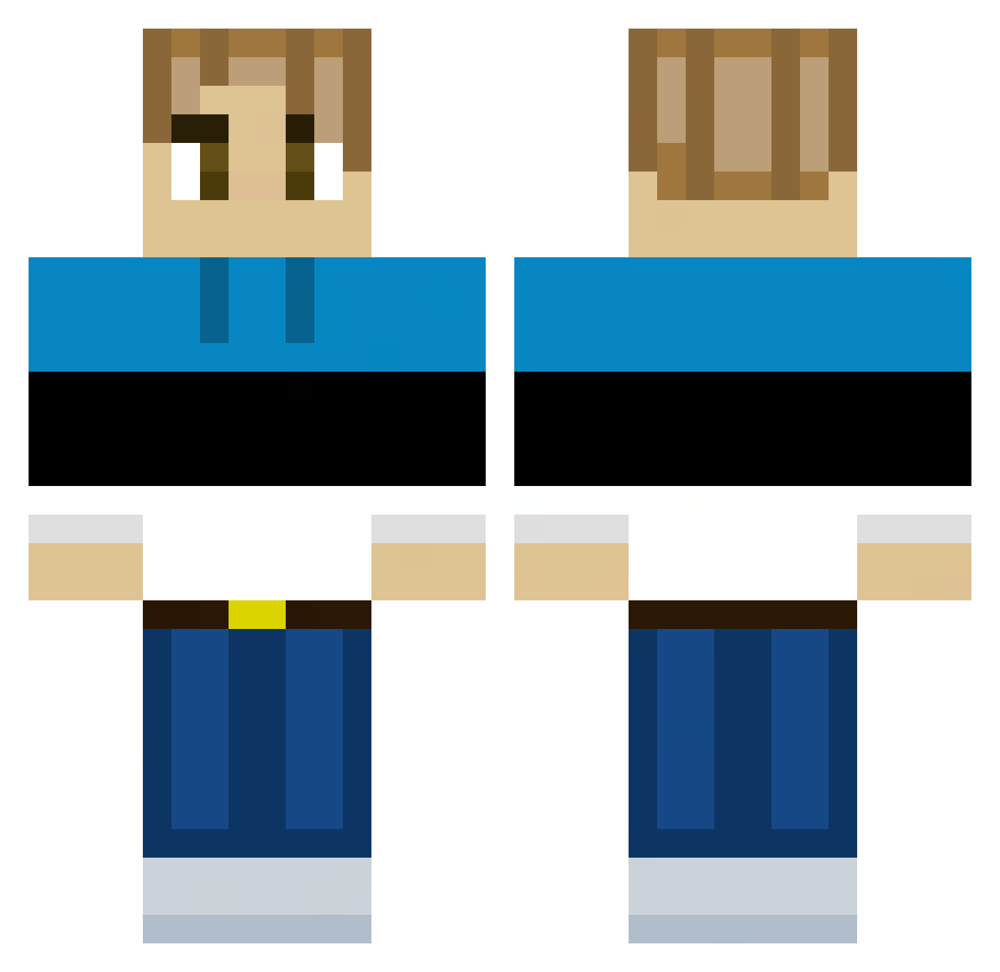 Reaktorfahrer Minecraft skin, front and back view