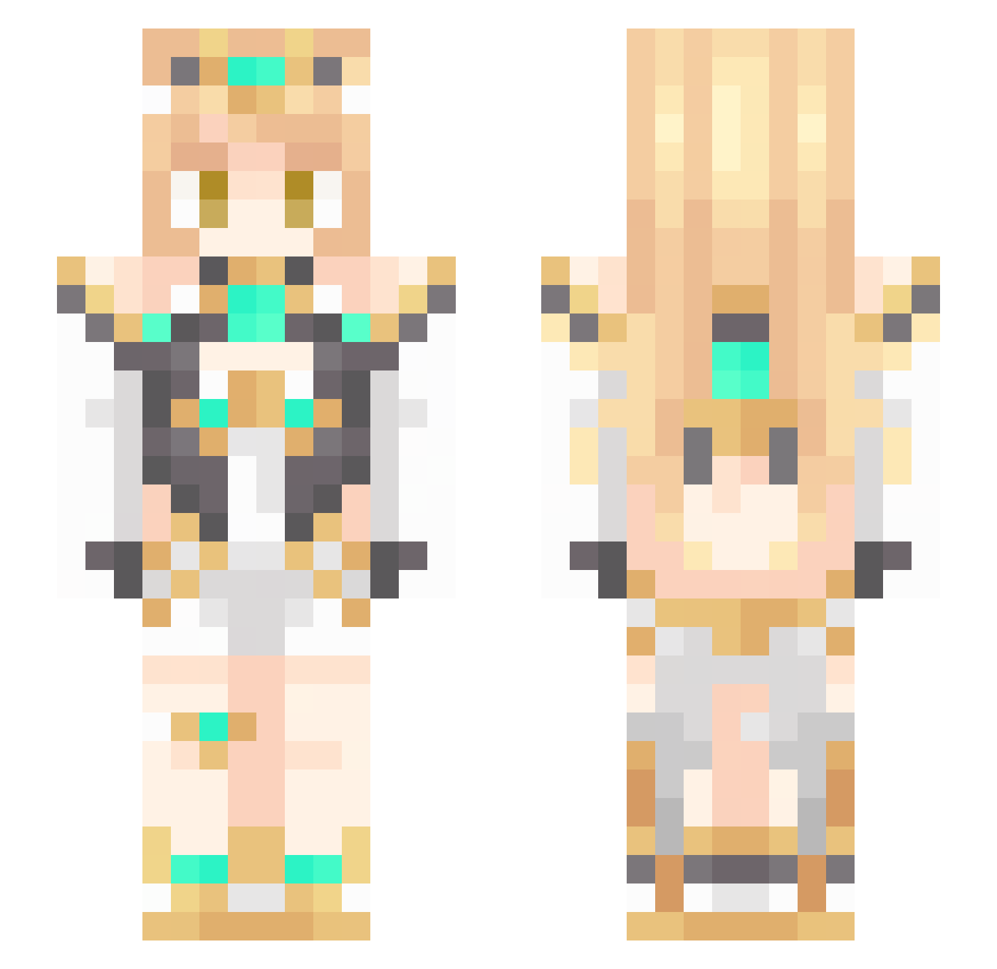 fenal Minecraft skin, front and back view