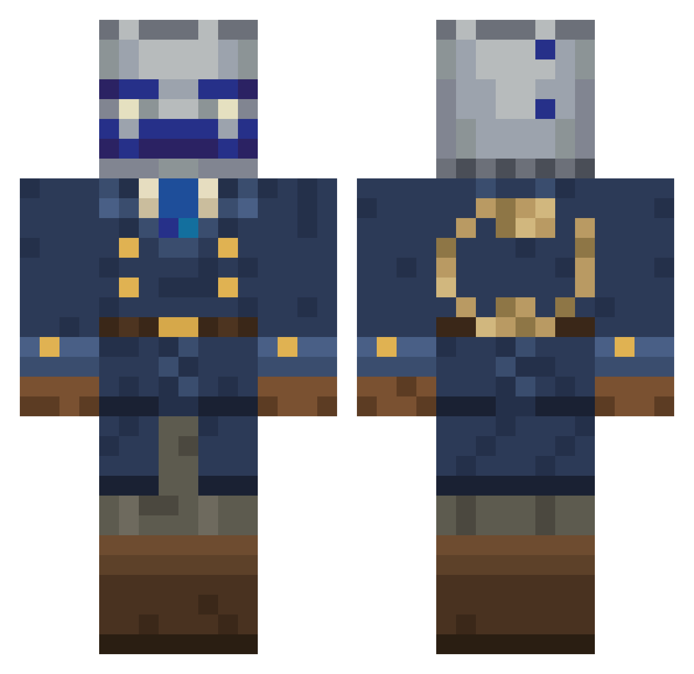 Rugzy Minecraft skin, front and back view