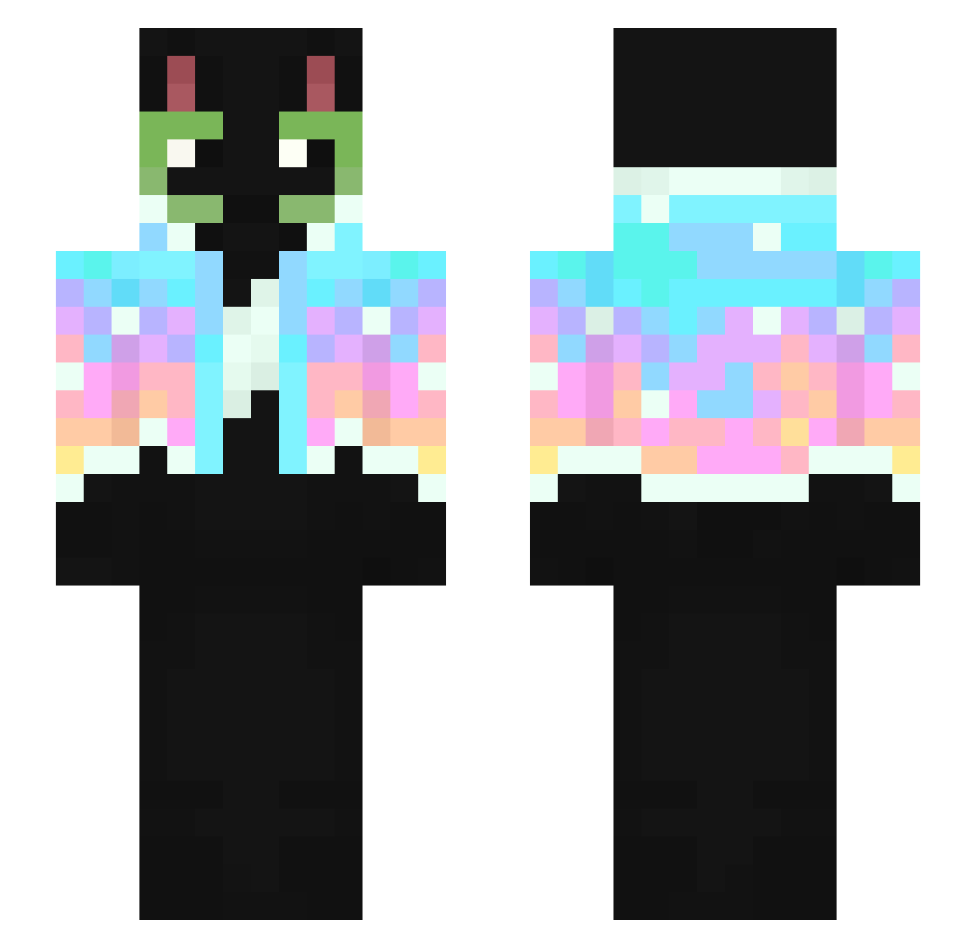 Tuti14 Minecraft skin, front and back view